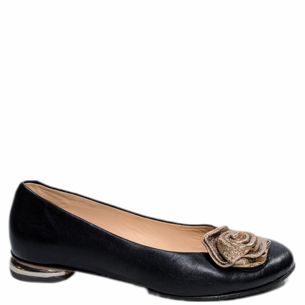 Napoleoni Italian Leather ballet flats with Flower Bow Sz 6.5